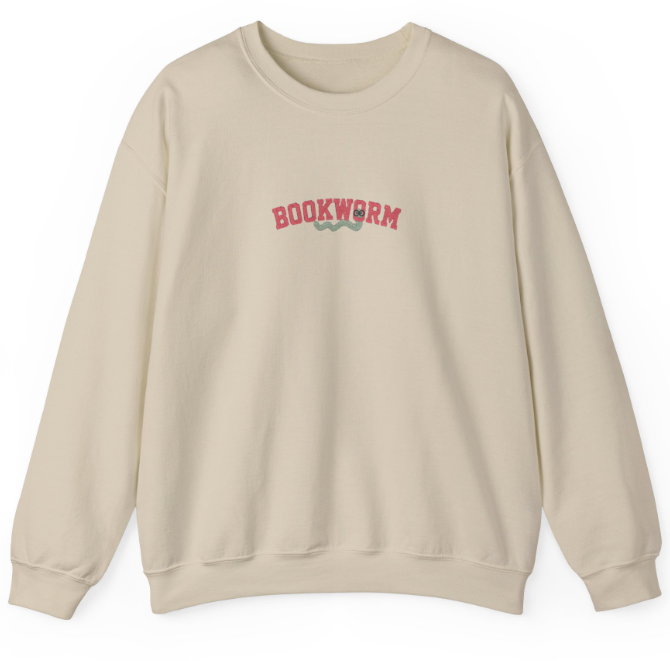 Bookish Bookworm Embroidered Sweatshirt