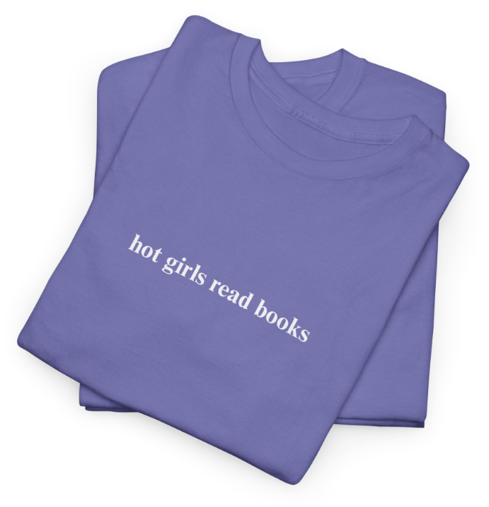 Bookish Hot Girls Read Books Embroidered T-Shirt