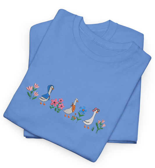 Spring Goose Embroidered T-Shirt