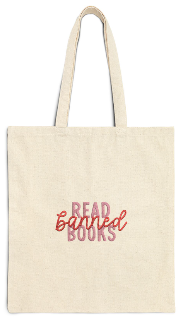 Read Banned Books Embroidered Tote Bag
