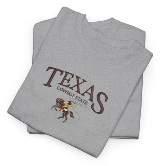 Texas Cowboy State Embroidered T-Shirt