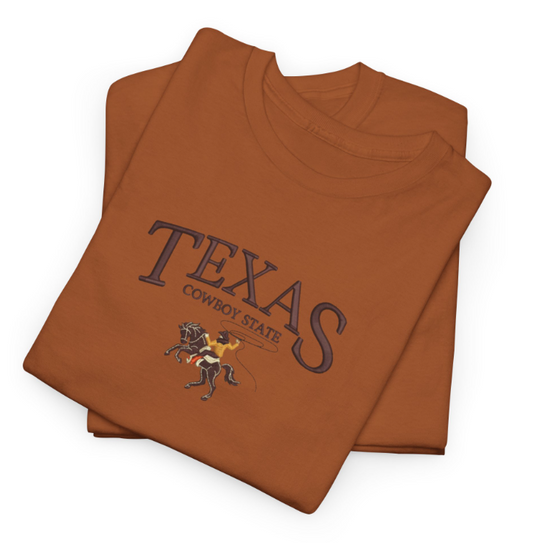 Texas Cowboy State Embroidered T-Shirt