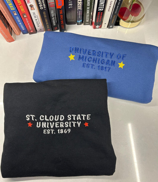 Custom University Embroidered Sweatshirt