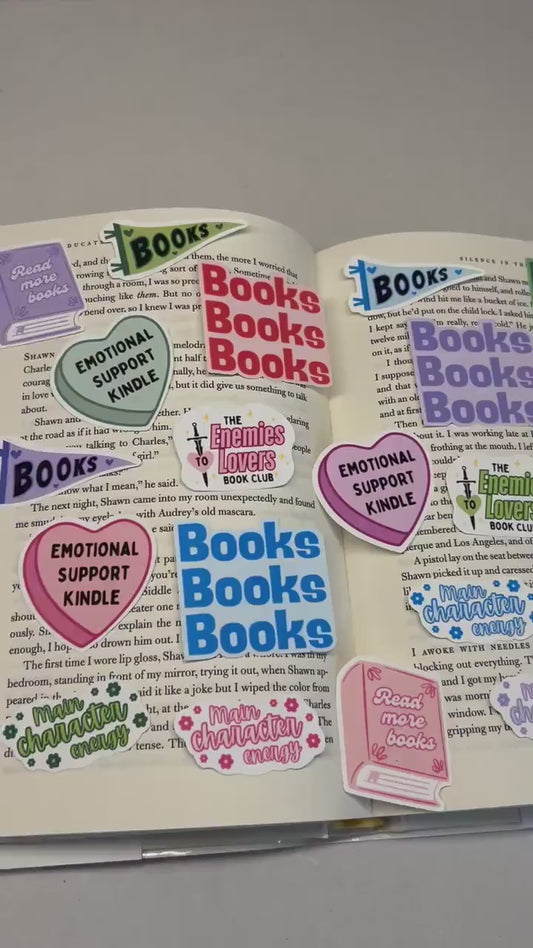 Bookish Stickers, Kindle, Book Lover, Cricut Stickers, Reading, Sticker Pack, Waterproof Stickers, Book Lover Gift, Reader, Cute, Girl Gift